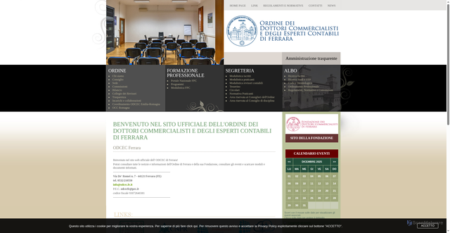 Security scan screenshot of https://www.odcec.fe.it/