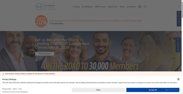 Security scan screenshot of https://gmp-compliance.org