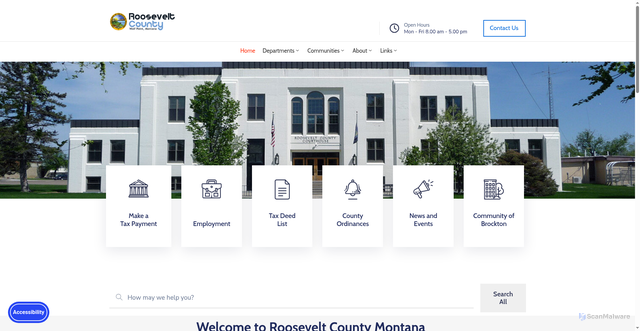Security scan screenshot of https://www.rooseveltcountymt.gov/