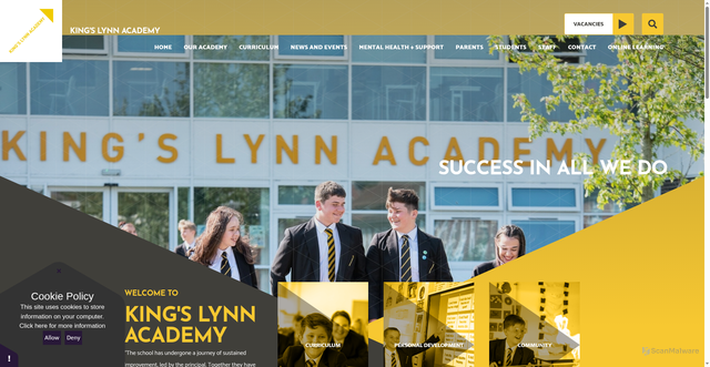 Security scan screenshot of https://www.kingslynnacademy.co.uk/