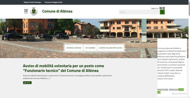 Security scan screenshot of https://www.comune.albinea.re.it/