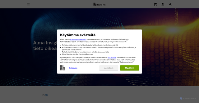 Security scan screenshot of https://almatalent.fi
