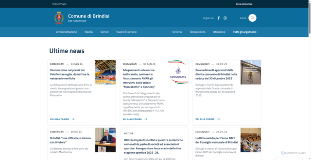 Security scan screenshot of https://www.comune.brindisi.it/