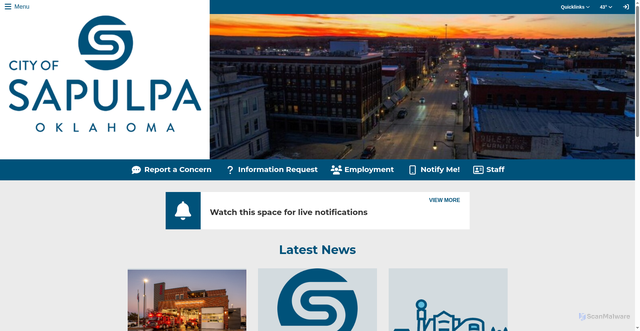 Security scan screenshot of https://www.sapulpaok.gov/