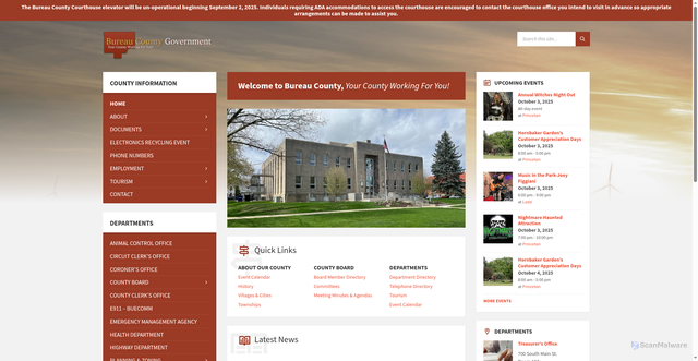 Security scan screenshot of https://bureaucounty-il.gov/