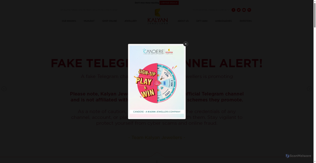 Security scan screenshot of https://kalyanjewellers.net