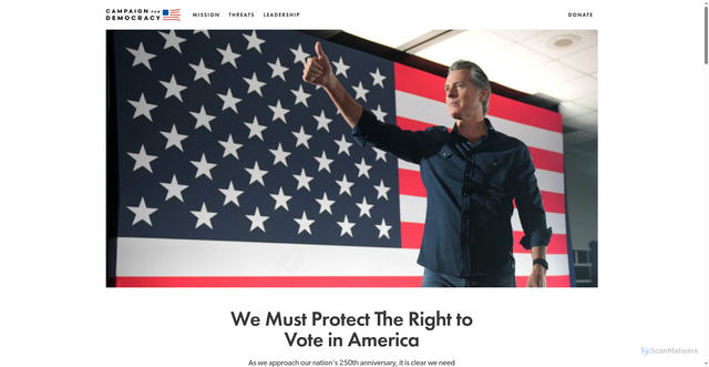 Security scan screenshot of https://campaignfordemocracy.com/
