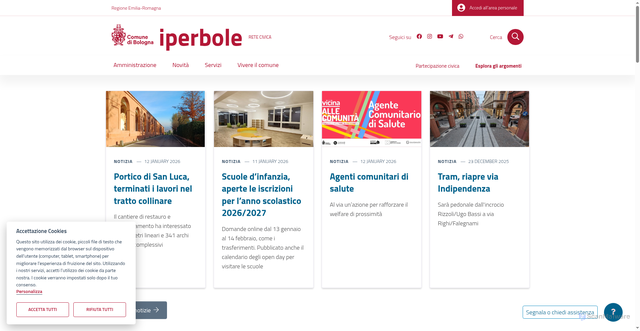 Security scan screenshot of https://www.comune.bologna.it/