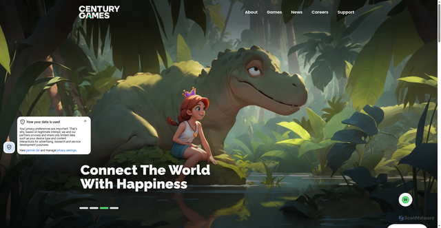 Security scan screenshot of https://centurygame.com