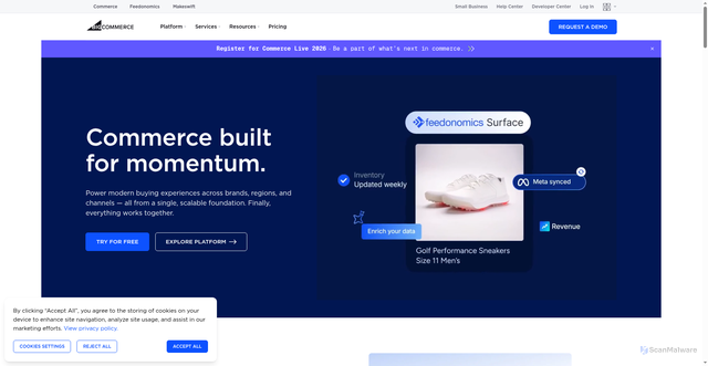Security scan screenshot of https://www.bigcommerce.com