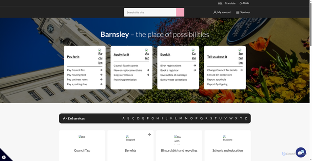 Security scan screenshot of https://www.barnsley.gov.uk/