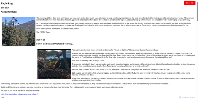 Security scan screenshot of https://www.friendsofbigbearvalley.org/mmbr/stories.php