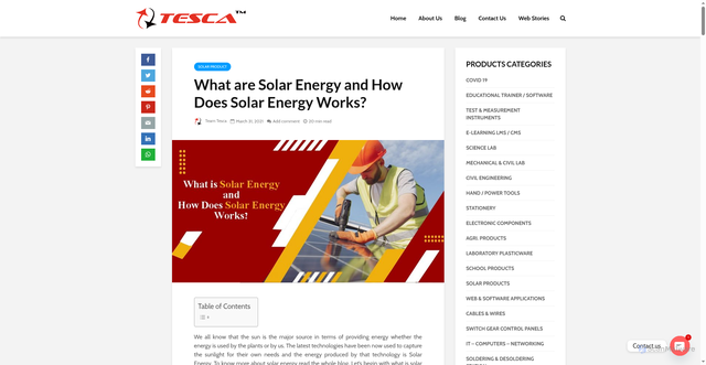 Security scan screenshot of https://www.tescaglobal.com/blog/what-are-solar-energy-and-how-it-works/