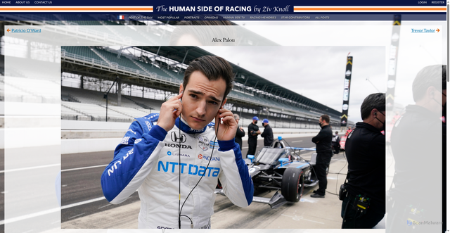 Security scan screenshot of https://humansideofracing.com/portraits/alex-palou/