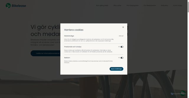Security scan screenshot of https://bikelease.se