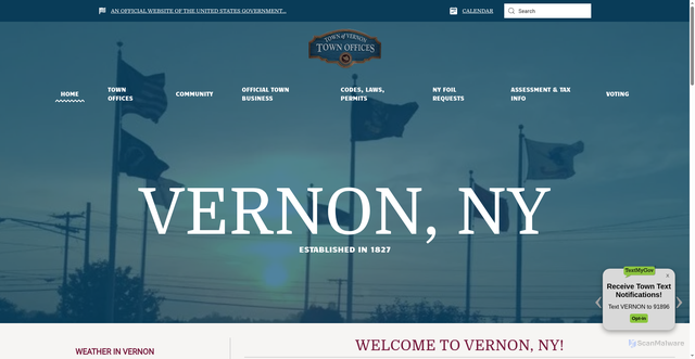 Security scan screenshot of https://townofvernonny.gov/
