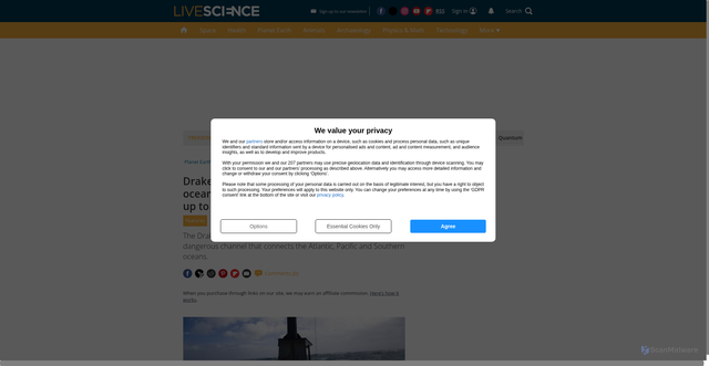Security scan screenshot of https://www.livescience.com/planet-earth/rivers-oceans/drake-passage-the-most-dreaded-bit-of-ocean-on-the-globe-where-waves-reach-up-to-80-feet