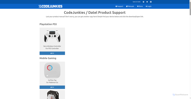 Security scan screenshot of https://support.codejunkies.com/manuals/
