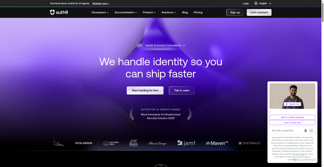 Security scan screenshot of https://withclutch-production-branchportal.us.auth0.com
