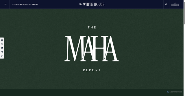 Security scan screenshot of https://www.whitehouse.gov/maha/