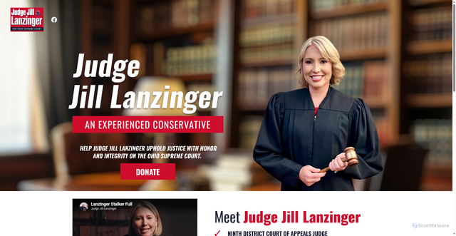 Security scan screenshot of https://www.judgejillflagglanzinger.com/