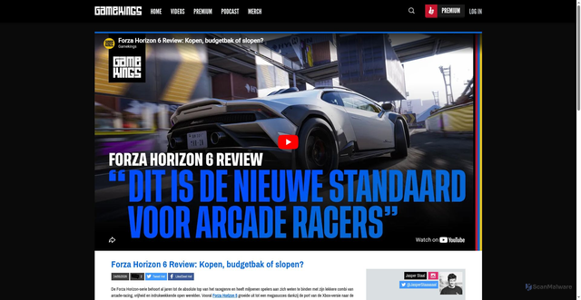 Security scan screenshot of https://www.gamekings.tv/videos/forza-horizon-6-review-kopen-budgetbak-of-slopen/