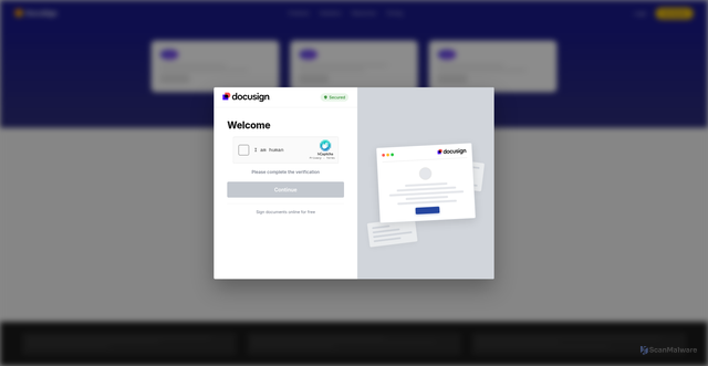 Security scan screenshot of https://awarenesss.cfd/Review/cgi-bin/docusign.html