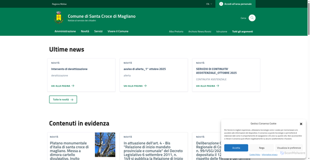 Security scan screenshot of https://comune.santacrocedimagliano.cb.it/