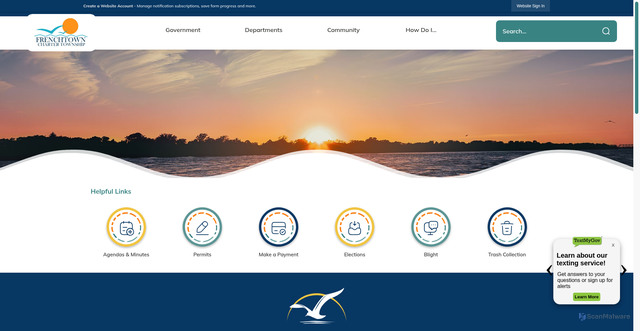 Security scan screenshot of https://frenchtownmi.gov/