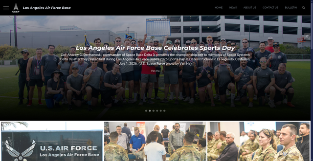 Security scan screenshot of https://www.losangeles.spaceforce.mil/