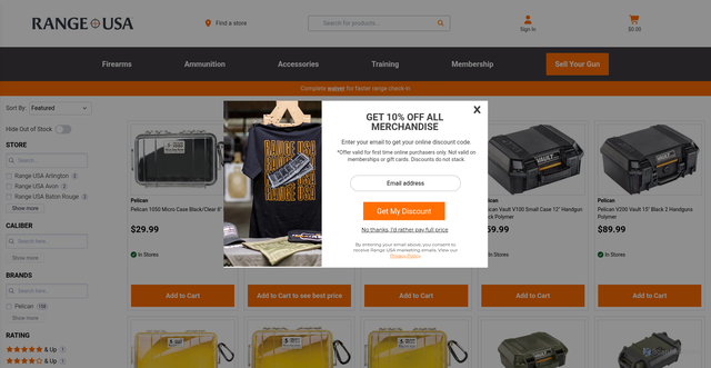 Security scan screenshot of https://rangeusa.com/products/brand/pelican?srsltid=AU7gw4Ugu2LG0TRY3PKhYsaWMNzPWM3Gi87wP5LsQ9lFcorDG3OcxkFS
