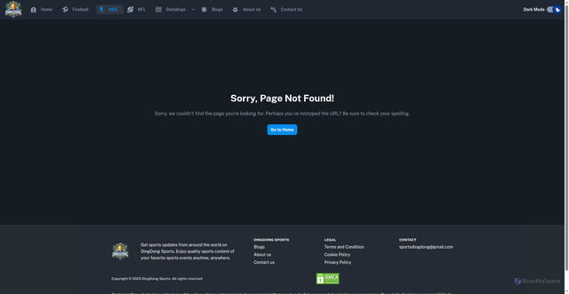 Security scan screenshot of https://dingdongsports.org/nba/Philadelphia%2076ers/Dallas%20Mavericks