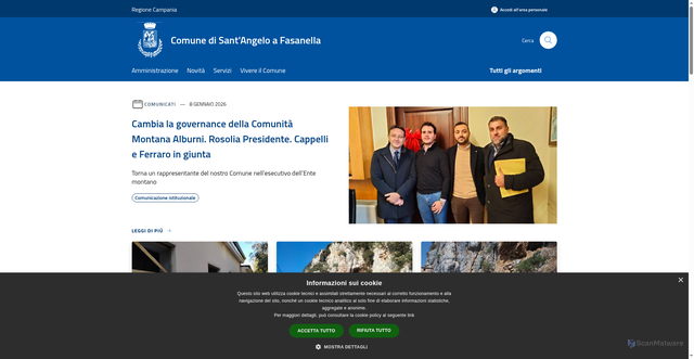 Security scan screenshot of https://www.comune.santangeloafasanella.sa.it/it