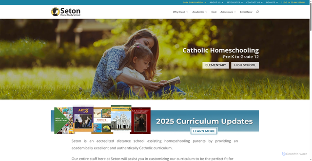Security scan screenshot of https://setonhome.org
