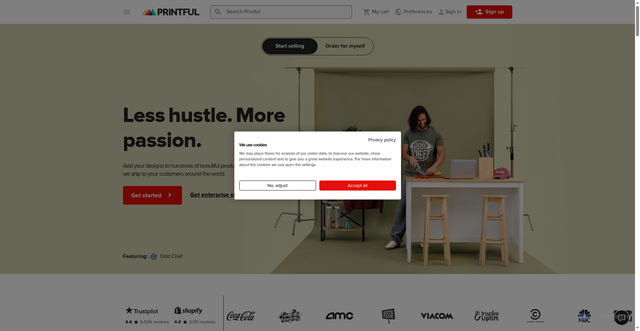 Security scan screenshot of https://printful.com