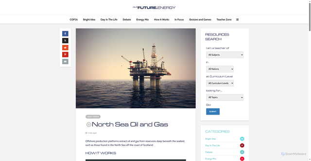 Security scan screenshot of https://ourfuture.energy/how-it-works/north-sea-oil-and-gas/
