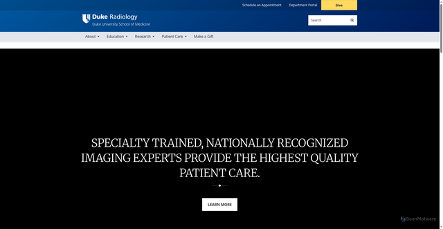 Security scan screenshot of https://radiology.duke.edu