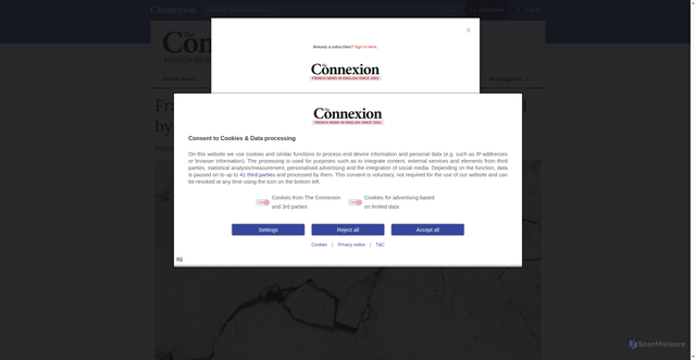 Security scan screenshot of https://www.connexionfrance.com/news/france-widens-government-aid-for-homes-cracked-by-clay-soils/807759