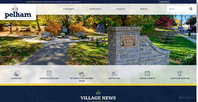 Security scan screenshot of https://pelhamny.gov/