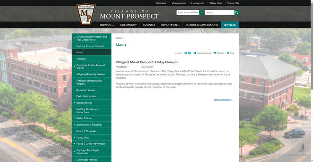 Security scan screenshot of https://www.mountprospect.org/Home/Components/News/News/10479/1042