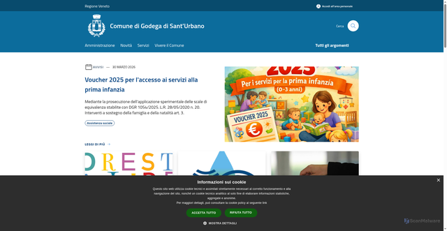 Security scan screenshot of https://www.comunegodega.tv.it/it