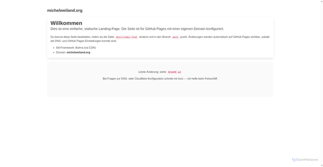 Security scan screenshot of http://michelweiland.org/