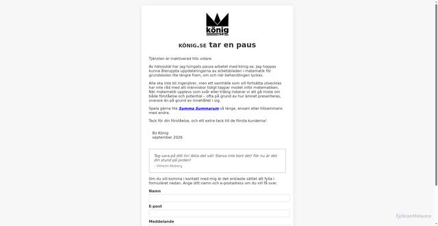 Security scan screenshot of https://xn--knig-5qa.se