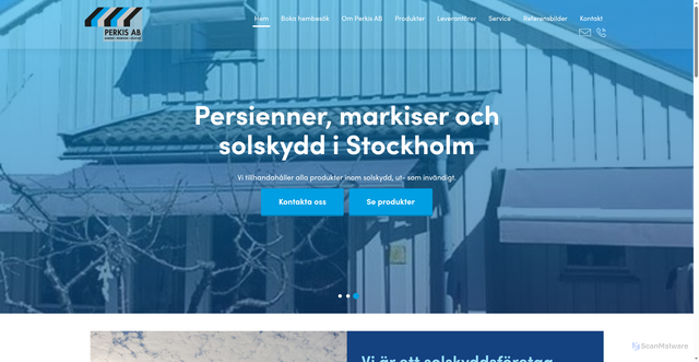 Security scan screenshot of https://perkis.se