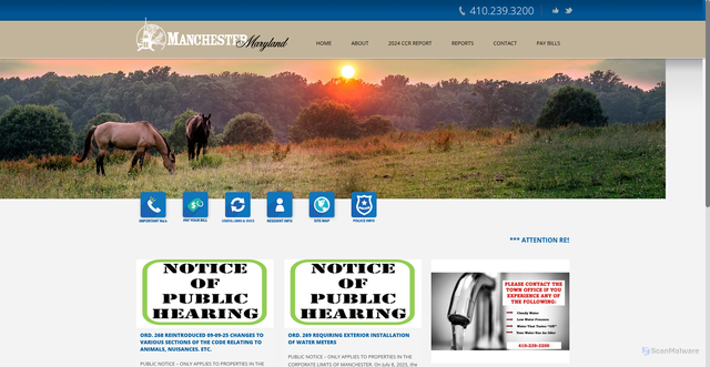 Security scan screenshot of https://manchestermd.gov/