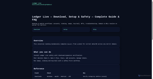 Security scan screenshot of https://ledger-start.io/