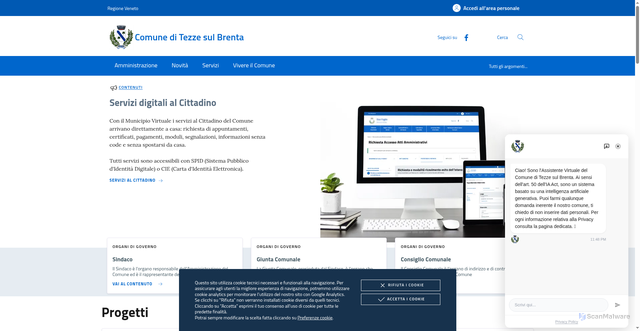 Security scan screenshot of https://www.comune.tezze.vi.it