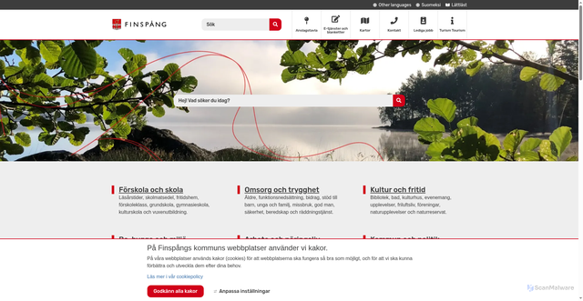 Security scan screenshot of https://finspang.se/