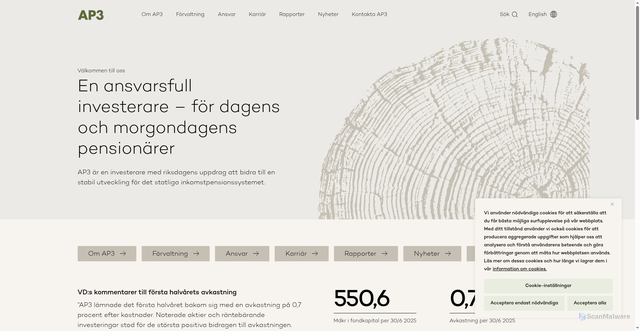 Security scan screenshot of https://www.ap3.se/