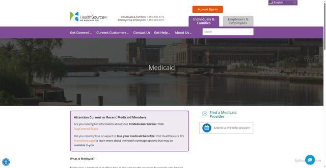 Security scan screenshot of https://healthsourceri.com/medicaid/
